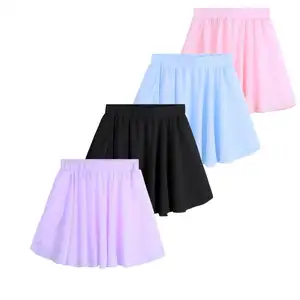 # S-XL детские колготки для танцев для девочек, классические шифоновое мини-платье без застежки юбка с запахом, размеры для детей от 3 до 8 лет