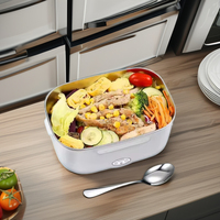 Boîte à lunch électrique portable personnalisable de 1,5 L avec chauffe-plat intégré, en acier inoxydable, anti-fuite, sans BPA - Moderne pour voiture, bureau, maison