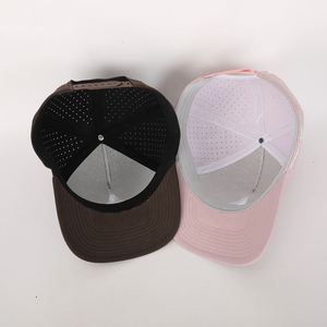 BSCI venta al por mayor personalizado 5 Panel Gorras poliéster bordado Logo láser corte agujero sombrero Oem alta calidad impermeable deporte gorra de béisbol - Product Image 6