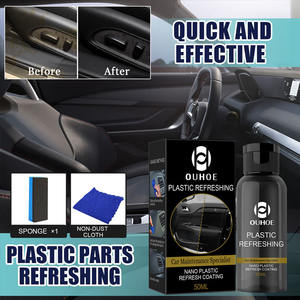 OUHOE Car Specialist Nano Plastic Refresh Coating Agente de restauración Limpieza de automóviles Limpiador de actualización de plástico con esponja para - Product Image 1