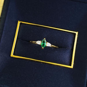 Cincin Pernikahan perak Sterling 925 wanita cincin janji berlapis Rhodium kubik potongan Marquise hijau cincin ulang tahun untuk pesta - Product Image 3
