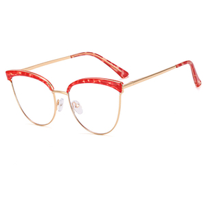 Montures de lunettes pour femmes sexy <span class=keywords><strong>2023</strong></span> New Red Leopard Metal Cat Eye 0 Diopter Optical Myopia Frames Ladies Decorative Spectacles - Product Image 5
