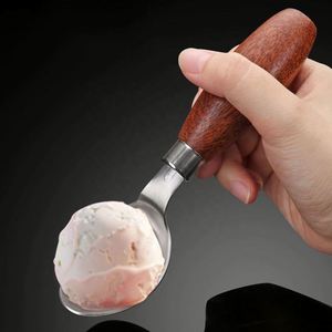 Cuillère à glace en acier inoxydable avec manche en bois de qualité supérieure, logo personnalisé, pour cadeaux promotionnels d'entreprise - Product Image 6