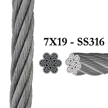 316 7x19 8mm stainless steel wire rope