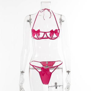 Sexy Baby Doll Lingerie per le donne 2 pezzi biancheria da notte calda con pizzo decorazione per san valentino - Product Image 2