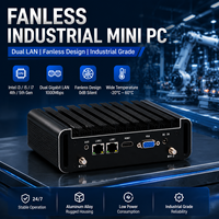 Mini PC Industrial de Doble LAN, Intel Core I5/i7, Dispositivo de Firewall, con 8GB de RAM y Almacenamiento SSD/HDD, Windows/Linux