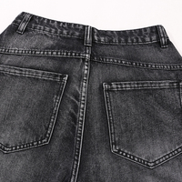 Jeans en denim délavé à la mode punk, style industriel, taille mi-haute, pour hommes, streetwear, déconstruit, déchiré, patchwork, pantalon large