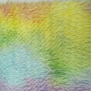 Textile de maison à poils longs multi couleurs bon marché <span class=keywords><strong>tissu</strong></span> polyester arc-en-ciel peluche <span class=keywords><strong>fausse</strong></span> <span class=keywords><strong>fourrure</strong></span> pour jouets - Product Image 2