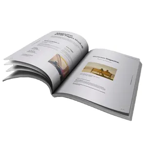 Buku sampul lembut cetak offset kustom kualitas tinggi majalah binding sempurna A4