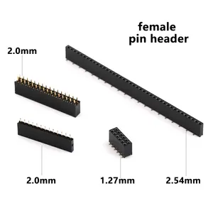 Female Header 2.54 Female Header DIP Double Row Right Angle 2.54 Mm Pin Header Pitch 2Pin-40Pin Board To Board 180 Degree Female 40 Pin Header