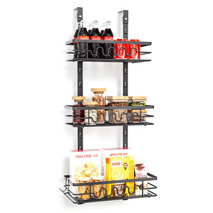 5 niveaux pas de poinçonnage support de crochet sur <span class=keywords><strong>la</strong></span> porte de <span class=keywords><strong>douche</strong></span> Caddy suspendu organisateur étagère réglable cuisine montage mural panier à épices support - Product Image 5