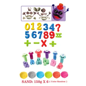 6 renk çocuklar oyun kum seti oyuncak sihirli kum seti kum kalıpları çocuk kalıp seti eğlenceli oyun duyusal hava etkinlikleri renkler öğrenme
