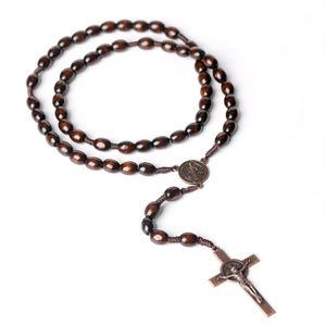 Hermoso Rosario Católico de Madera con Cuentas Ovaladas de 8 * 10 mm, Rosarios Personalizados, Perfectos para Regalos de Oración - Product Image 4