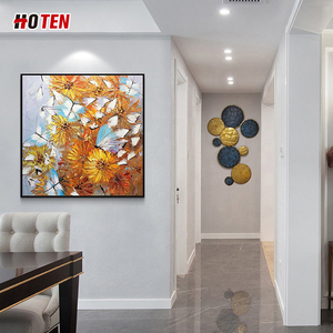 Arte <span class=keywords><strong>de</strong></span> lienzo abstracto moderno-Pintura al óleo <span class=keywords><strong>de</strong></span> mariposa pintada a mano con el diseño más nuevo - Product Image 5