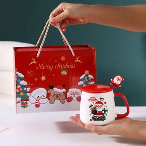 Tazas de Cerámica Navideñas con Diseño de Santa Claus, 301-400 ml, Tazas de Café de Cerámica con Tapa, Caja de Regalo, Venta al por Mayor - Product Image 5