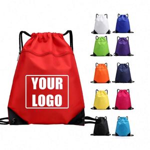 Custom Logo Oxford Fabric Cinch Gym Sack Plain <b>Waterproof</b> Backpack Promotional Gift Sport <b>Drawstring</b> <b>Bag</b> - Product Image 1