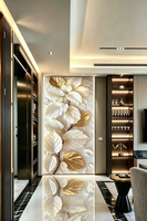 Autocollants muraux 3D en forme de fleurs autocollants décoratifs faciles à installer pour la chambre à coucher, la salle à manger et le bureau design d'intérieur moderne