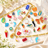 Pendentifs fantaisie 3D colorés en acier inoxydable 304 plaqué or 18 carats, motifs Dauphin, Appareil photo, Moto, Ours, pour la fabrication de bijoux DIY