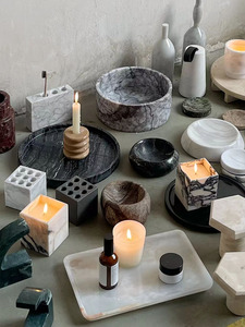 Stonekocc, mármol de lujo Natural, respetuoso con el medio ambiente, 9 agujeros, portavasos para cepillo de dientes, soporte personalizado, juego de baño, bandeja de almacenamiento - Product Image 5