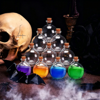 Bouteilles en verre sphériques de 250 ml avec bouchon en liège, flacons ronds pour potions, bouteilles de vin décoratives, pots sphériques en verre pour sable