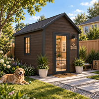 Cabane préfabriquée pour animaux de compagnie pour chiens et chats, espace de jeu et de repos privé avec intérieur facile à nettoyer, ventilation et design sécurisé