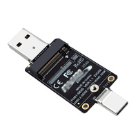 M.2 ke USB-A papan adaptor tertutup drive solid head ganda tipe-c JMS583 NVMe protocol 10Gbps