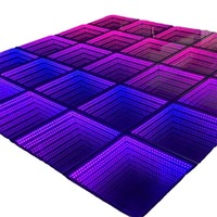 2025 Wedding Party Led Dance Floor Rgb Light Dance Floor Led Interactive 3d Mirror Active Game Led Floor Dance Tile