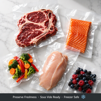 Sacs d'emballage alimentaire sous vide gaufrés PA/PE, pochettes scellées pour cuisson sous vide, congélation et stockage de viande, vente en gros, personnalisables, OEM