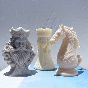 Moule en Silicone Roi Dame Cavalier Tour pour <span class=keywords><strong>Bougie</strong></span> Échec, Cire de Soja, Décoration Maison, Statue d'Échecs, Figurine en Résine - Product Image 5
