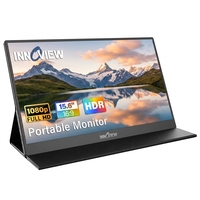 Moniteur portable 15,6 pouces FHD 1080P IPS 60Hz HDR avec écran mat et étui de protection en cuir PU, écran secondaire externe Type C