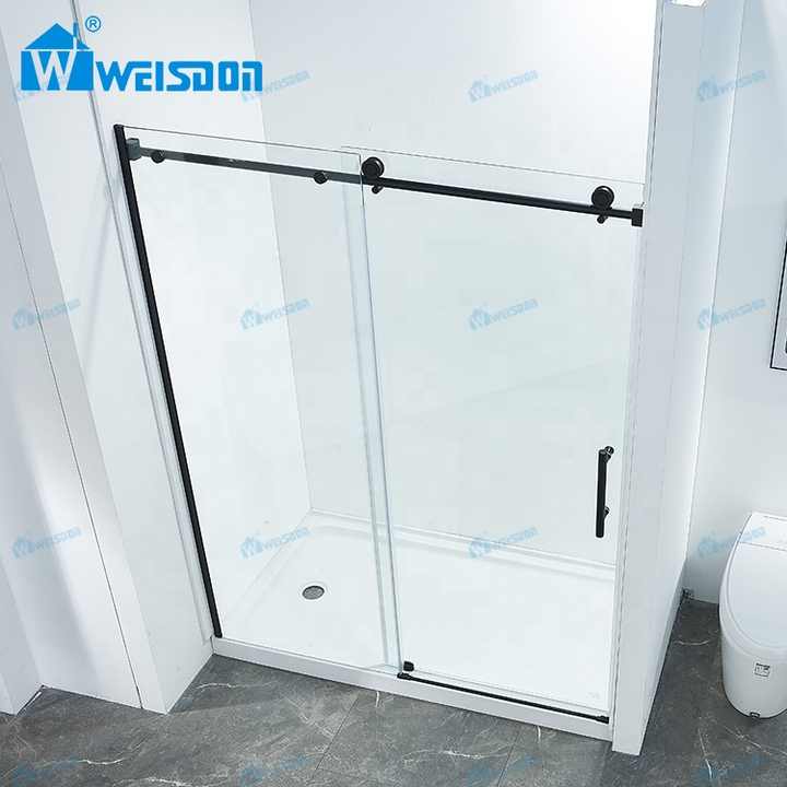 High Quality Single Sliding Glass Shower Door Stainless Steel Frameless Shower Enclosure