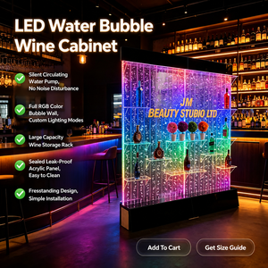Étagère murale rectangulaire moderne en acrylique avec éclairage LED RGB pour la décoration intérieure des restaurants - Product Image 2