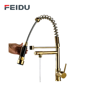 Feidu hiện Đại Duy nhất-xử lý thép không gỉ vòi nước nhà bếp kéo phun sàn gắn duy nhất-lỗ gốm van lõi mùa xuân thiết kế - Product Image 2