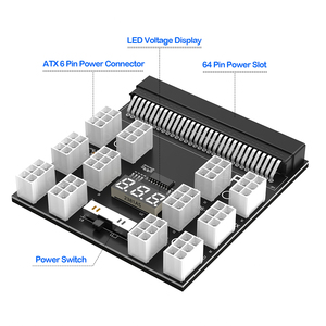 บอร์ดจ่ายไฟ PCIe 64 พินเป็น 12x6 พิน, จอแสดงผลแรงดันไฟฟ้า LED สำหรับ DPS-1200QB DPS-750RB ซีรีส์เซิร์ฟเวอร์พาวเวอร์ซัพพลาย - Product Image 3