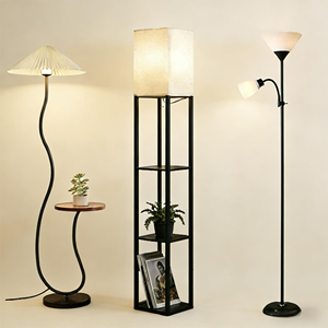 Lampada <span class=keywords><strong>da</strong></span> <span class=keywords><strong>Terra</strong></span> di Lusso in Legno Vintage <span class=keywords><strong>per</strong></span> Arredo Soggiorno, Lampada <span class=keywords><strong>da</strong></span> Tavolo Verticale Moderna Nordica <span class=keywords><strong>per</strong></span> Camera <span class=keywords><strong>da</strong></span> Letto e Soggiorno - Product Image 2