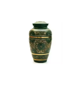 Engraved Metal Ashes Urn Adult Size Funeral Container <b>Memorial</b> <b>Vase</b> Burial Storage for Human Remains Decorative Holder - Product Image 2