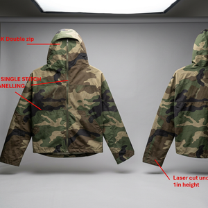 Nouveau modèle personnalisé à imprimé camouflage, veste à capuche pour femme, style motard, fine, été, tricotée, polyester/nylon, séchage rapide, respirante - Product Image 2