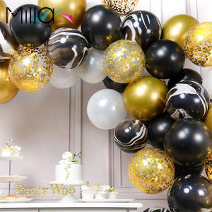 <span class=keywords><strong>Kit</strong></span> de arco de globo de plástico/látex metálico de oro blanco y negro, decoraciones de fiesta, globos dorados elegantes para fiestas de cumpleaños de Navidad - Product Image 3