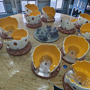 Manèges à tasses à café sur le thème du flamant rose en fibre de verre, personnalisés pour les parcs d'attractions pour enfants, intérieur/extérieur - Product Image 2