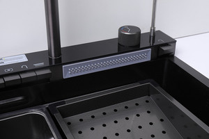 Lava-loica Em Aco Inoxidavel Venta al por mayor Fregadero de cocina negro Grifo extraíble Fregadero de <span class=keywords><strong>cascada</strong></span> Fregaderos de cocina individuales de apartamento moderno - Product Image 4