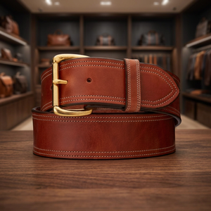 Ceintures Formelles Homme de Haute Qualité, Impression Logo Personnalisé, Cuir de Vachette, Boucle Ardillon, Largeur 3,8 cm, Style Soirée, Solides, Respirantes, Écologiques - Product Image 1