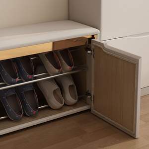 Banco para zapatos de 30 cm, de madera maciza, con espacio de almacenamiento, ahorrador de espacio, para la entrada, zapatero para apartamentos pequeños - Product Image 5