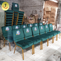 Chaise d'église d'occasion empilable en fer, mobilier de théâtre moderne à prix réduit