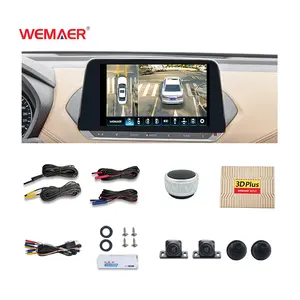WEMAER T7 3D ระบบกล้องติดรถยนต์,ระบบรักษาความปลอดภัยจอดรถหน้าจอ HD กล้องติดรถยนต์บันทึกการมองเห็นได้ในเวลากลางคืนประมาณ360องศากล้องมองภาพนก