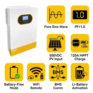Inverter Solare Ibrido a Onda Pura Serie <span class=keywords><strong>EM</strong></span> 6.2KW 48V con MPPT 120A Integrato, Supporta Modalità Senza Batteria - Product Image 5