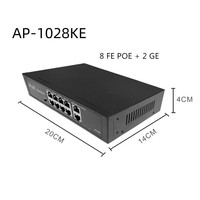 Switch Ethernet Apilable AI POE de 10 Puertos 10/100Mbps con 2 Uplinks Gigabit, Protección contra Rayos de 6KV, Extensión de 250m y Capacidad de 7.2G en Stock