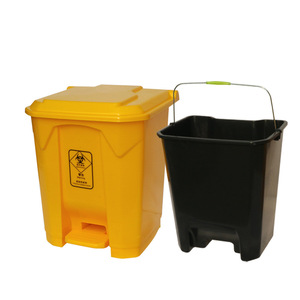 <b>Pedal</b> Operated Waste <b>Bin</b> 15K 30K 50K 80K With Inner <b>Liner</b> For Medical Outdoor Use Rectangular Yellow Gray - Product Image 1