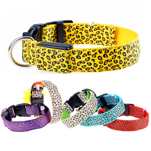Night LED Battery <strong>Dog</strong> Collar <strong>Light</strong> up Usb Chargeable Leopard Print Led Collar <strong>Dog</strong> - Product Image 4