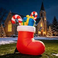 Chaussette de Noël géante gonflable et imperméable de 8 à 10 pieds pour décorations extérieures et divertissements de fête de Noël