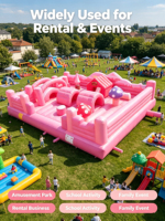 Structure gonflable robuste en PVC 18 OZ certifiée CE EN14960 pour enfants, combo toboggan et aire de jeux gonflable pour la location événementielle